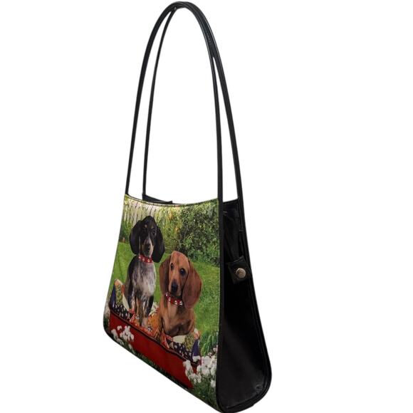 Y2k Dachshund Puppies Structured Handbag - Picture 7 of 9